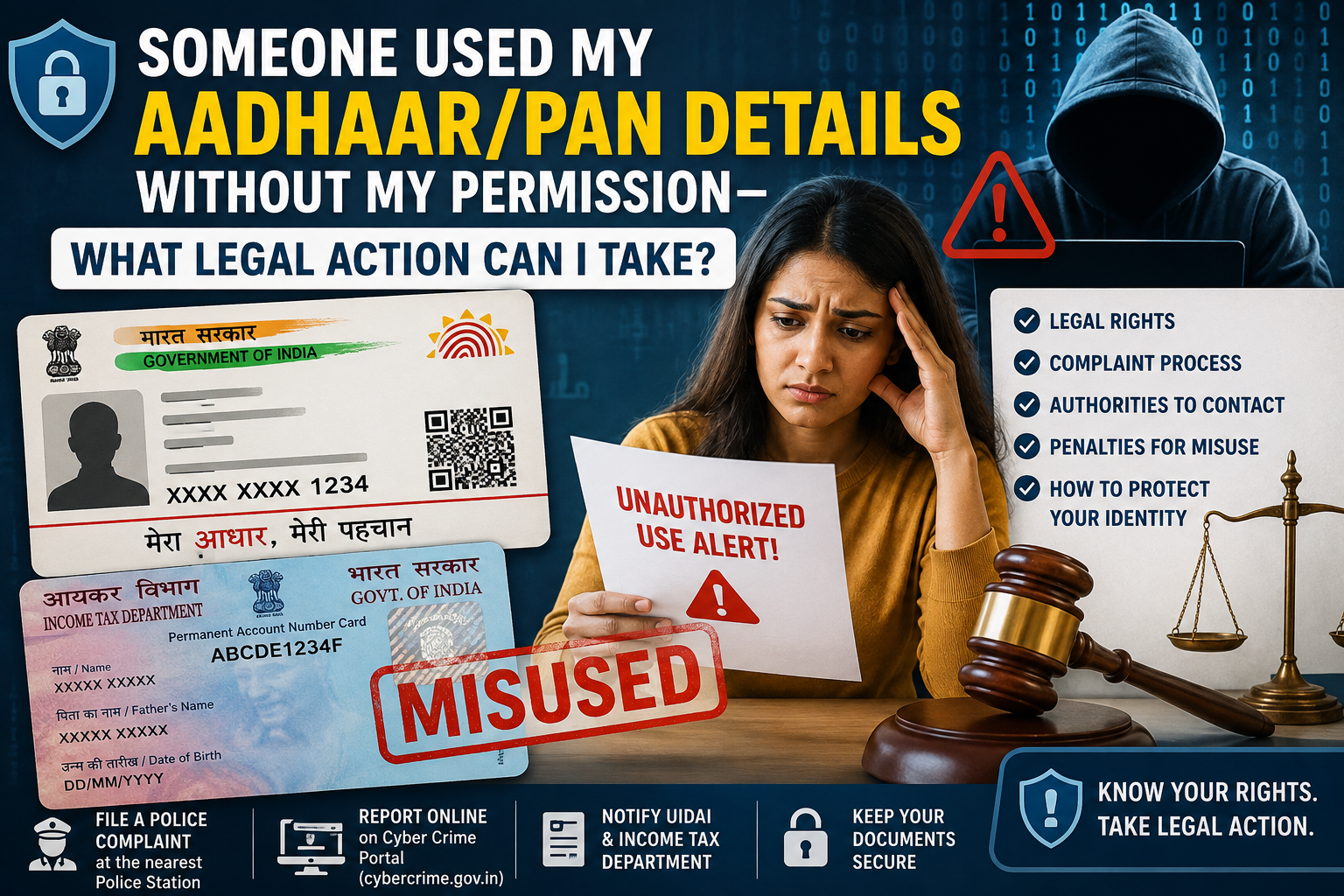 🔐 Someone Used My Aadhaar/PAN Details Without My Permission—What Legal Action Can I Take?